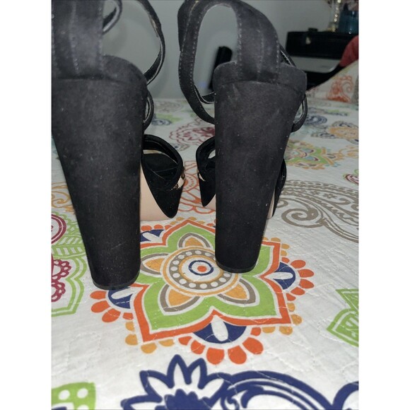 ASOS Platform Heeled Animal Print Sandal Faux Suede Size 5 - Picture 4 of 10